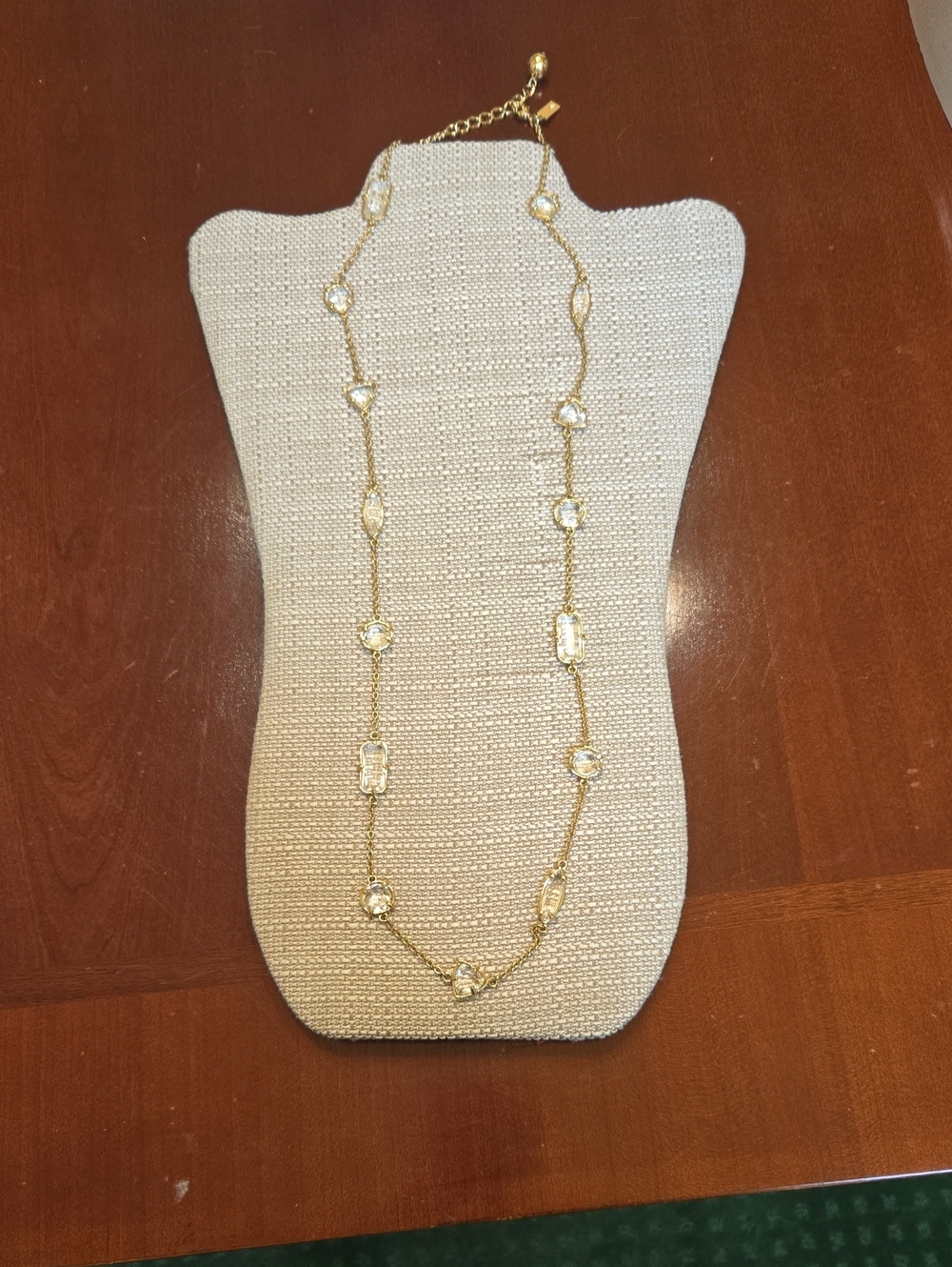 Kate Spade Gold Necklace With Multi Sized Clear Stones